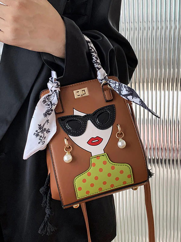 Figure Printed Split-Joint Bags Crossbody Bags Handbags - Image 5