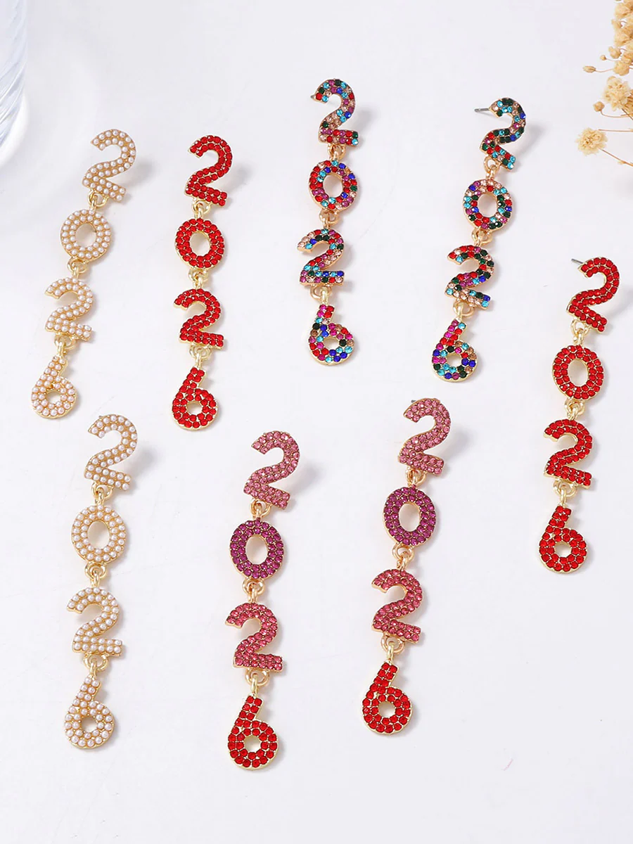 Figure Rhine Stones Shiny Earrings Accessories - Image 2