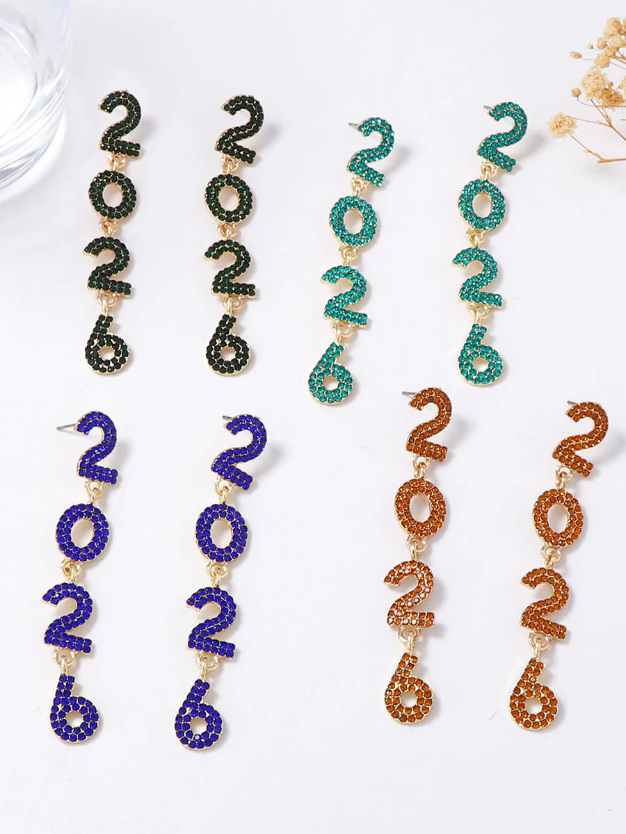 Figure Rhine Stones Shiny Earrings Accessories - Image 3