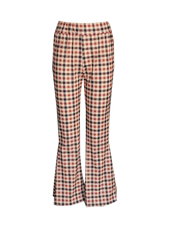 Flared Pants Plaid Pants Trousers - Image 7