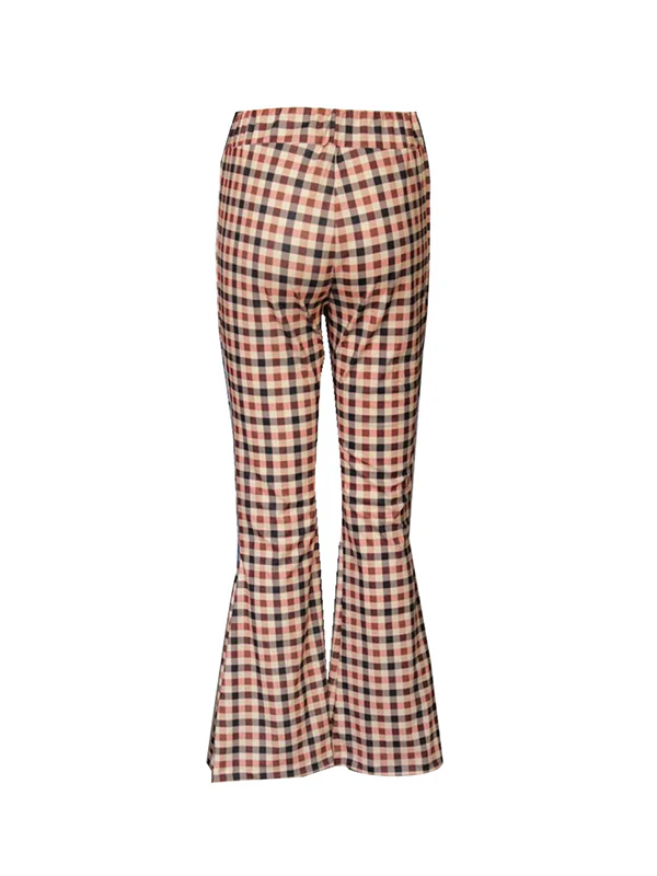 Flared Pants Plaid Pants Trousers - Image 9