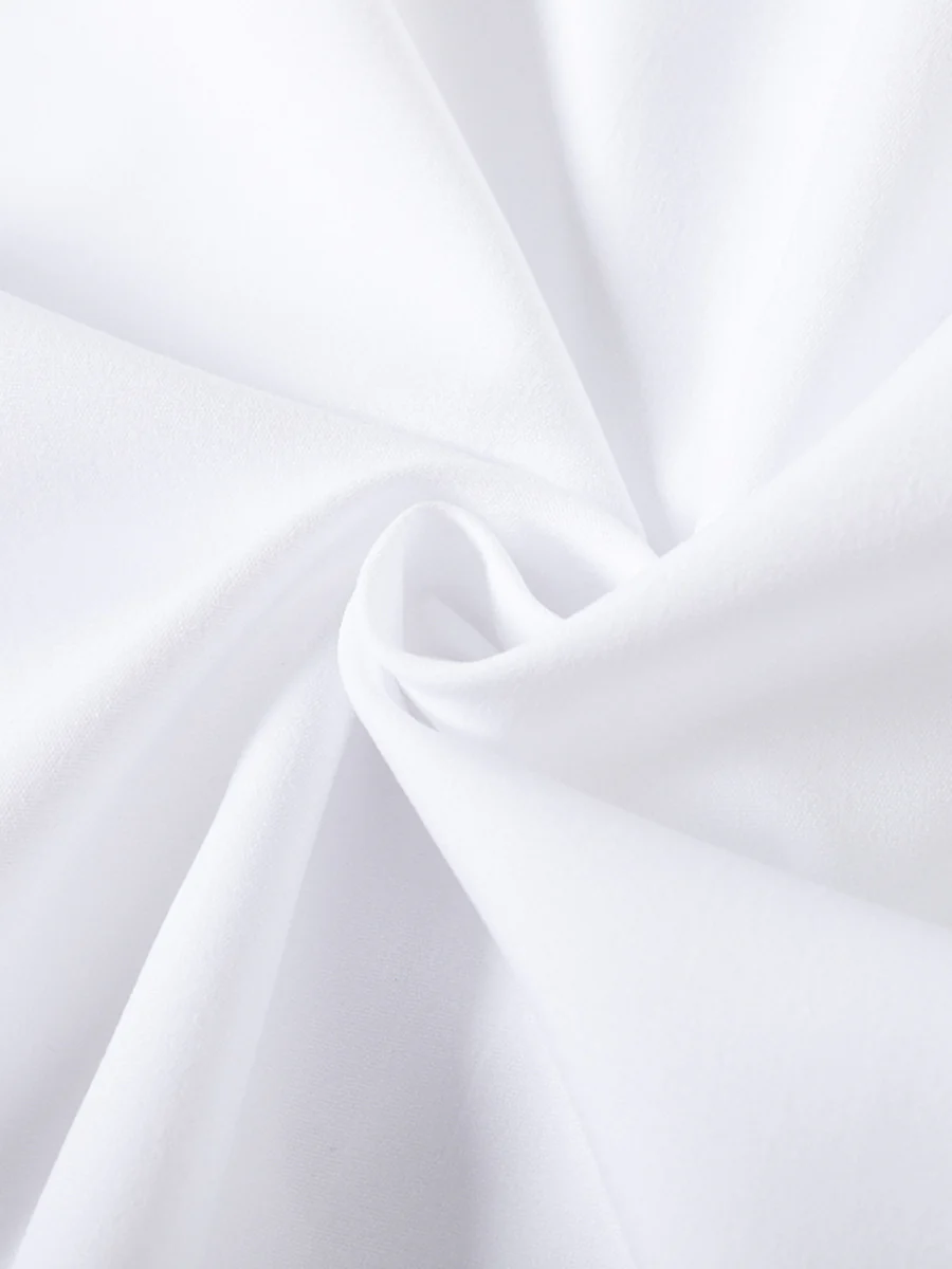 Flared Sleeves Bow-Embellished Falbala Solid Color Lapel Blouses&Shirts Tops - Image 14