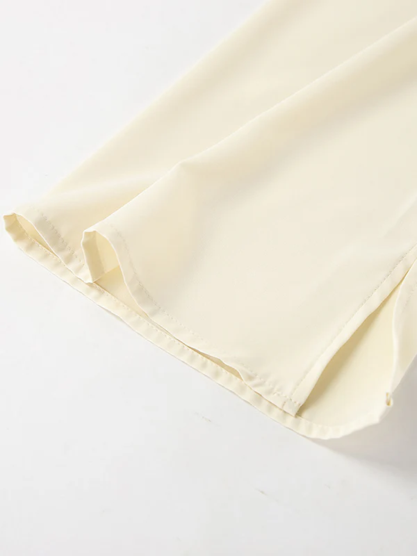 Flared Sleeves Long Sleeves Pleated Solid Color Zipper Stand Collar Blouses&Shirts Tops - Image 11