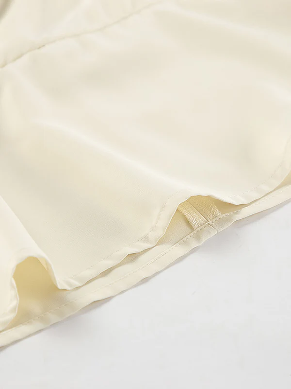 Flared Sleeves Long Sleeves Pleated Solid Color Zipper Stand Collar Blouses&Shirts Tops - Image 12