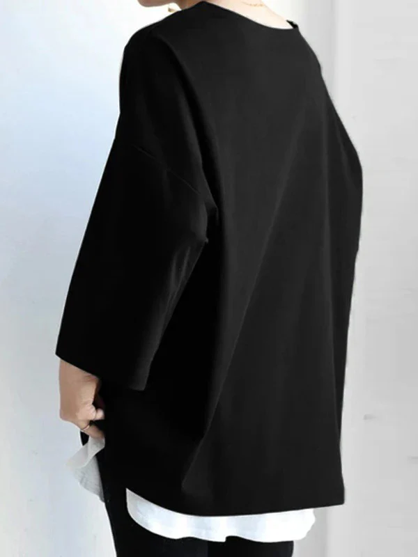 Flared Sleeves Long Sleeves Solid Color Round-Neck T-Shirts Tops - Image 8
