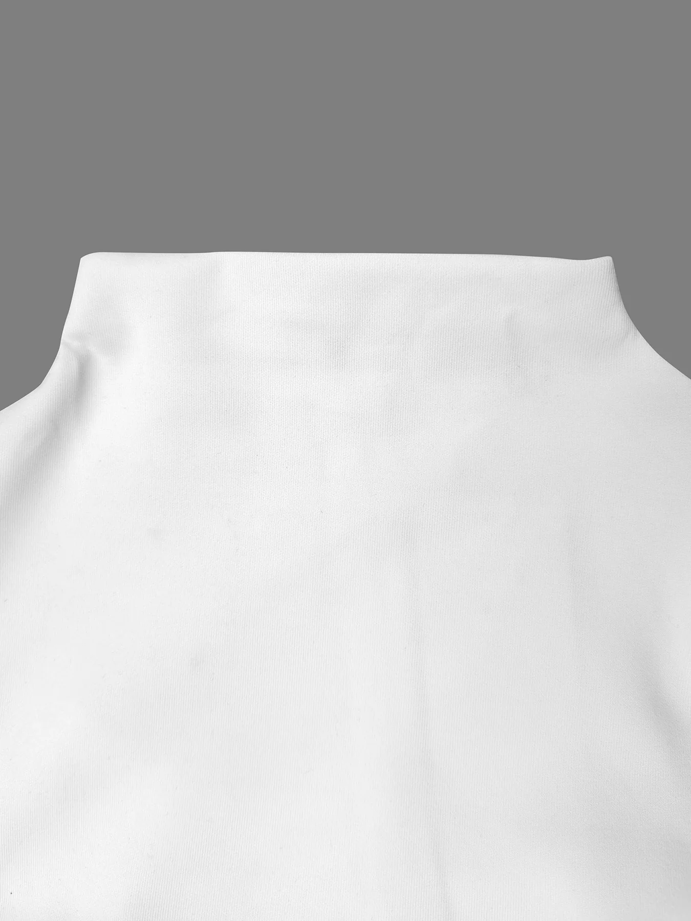 Flared Sleeves Long Sleeves Solid Color Stand Collar Mini Dresses - Image 6