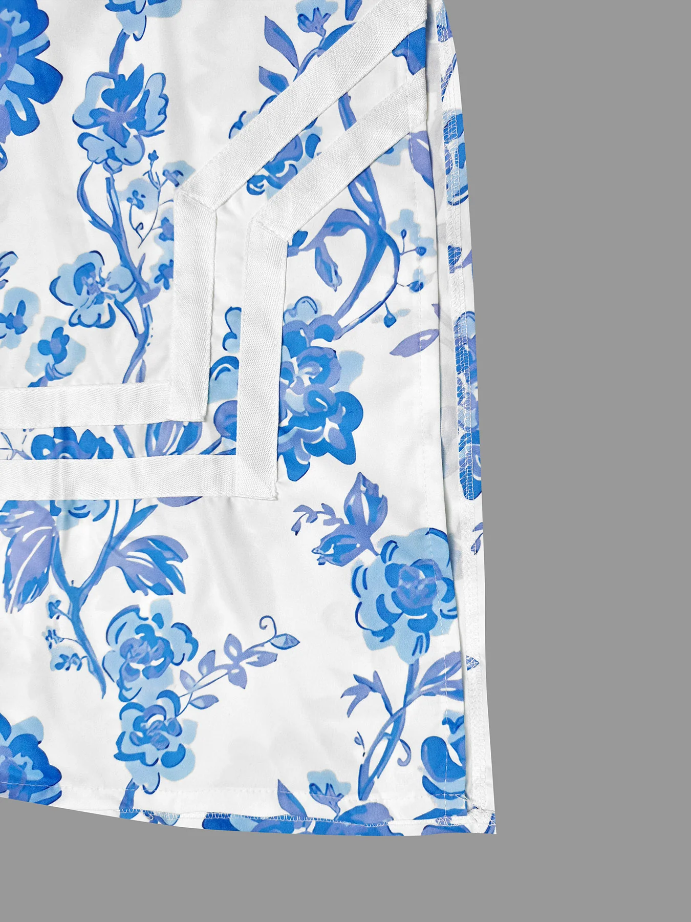 Flared Sleeves Loose Flower Print Split-Joint Split-side Deep V-Neck Midi Dresses - Image 10
