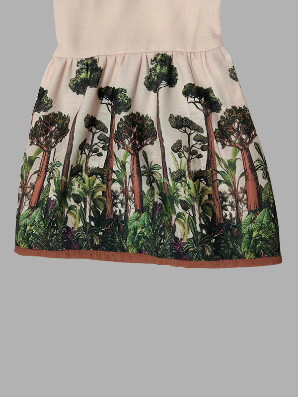 Flared Sleeves Loose Leaves Print V-Neck Maxi Dresses - Image 10