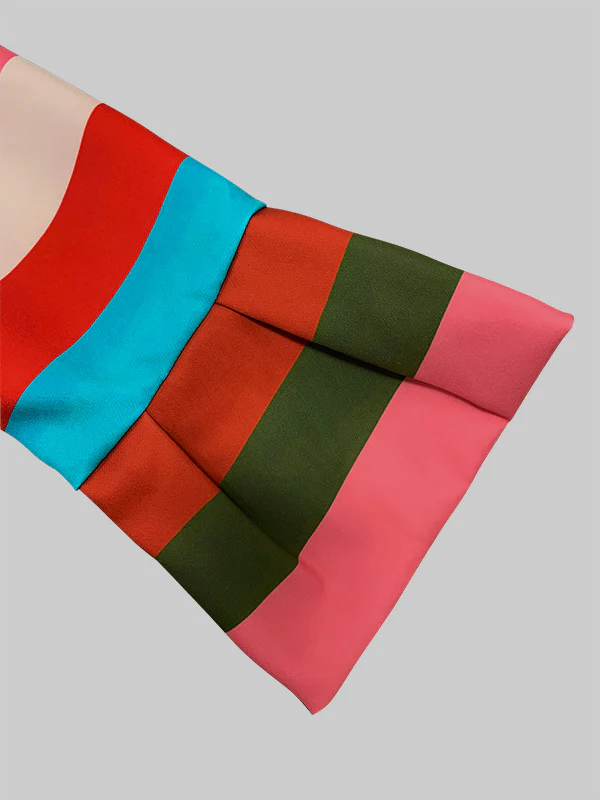 Flared Sleeves Multi-Colored Striped Lapel Jackets Outerwear - Image 11