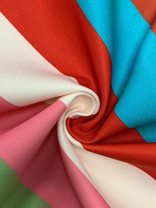 Flared Sleeves Multi-Colored Striped Lapel Jackets Outerwear - Image 13