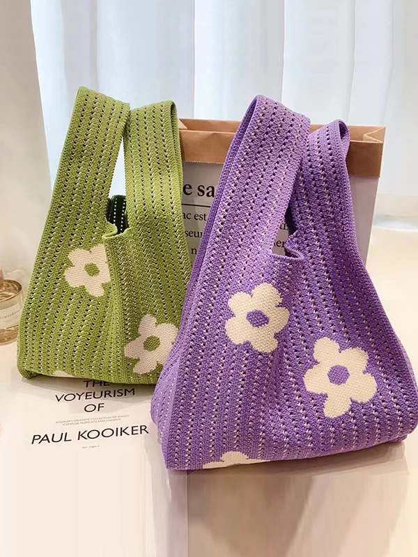 Floral Printed Hollow Bags Accessories Handbags - Image 4