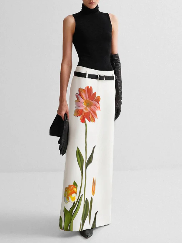 H-Line Flower Print Skirts Bottoms - Image 2