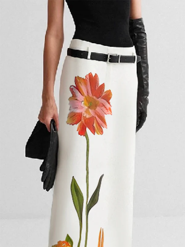 H-Line Flower Print Skirts Bottoms - Image 3