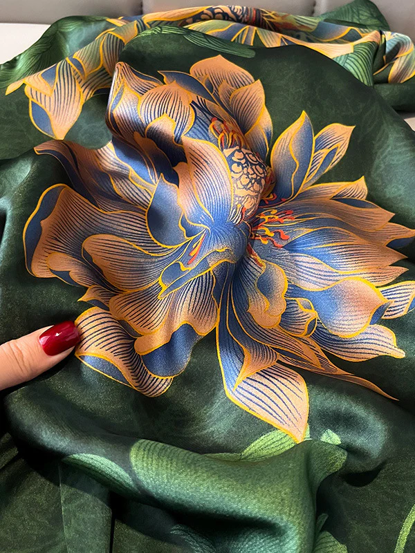 Flower Print See-Through Shawl&Scarf - Image 4