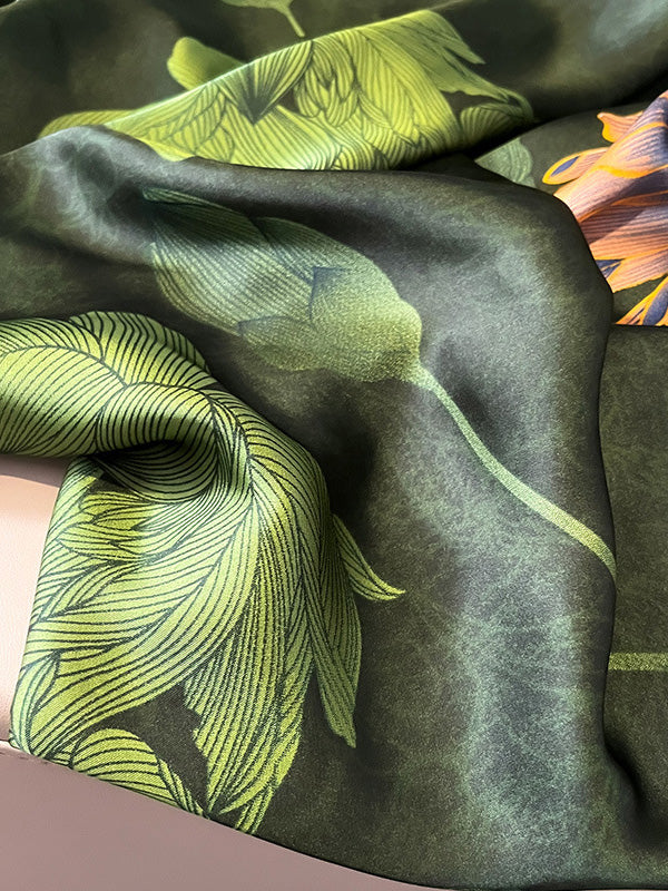 Flower Print See-Through Shawl&Scarf - Image 5