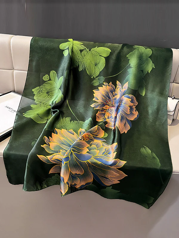 Flower Print See-Through Shawl&Scarf - Image 6