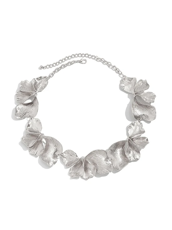 Flower Print Solid Color Necklaces Accessories - Image 11