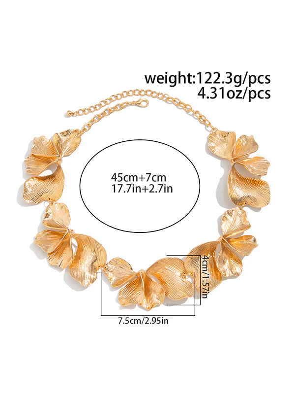 Flower Print Solid Color Necklaces Accessories - Image 12