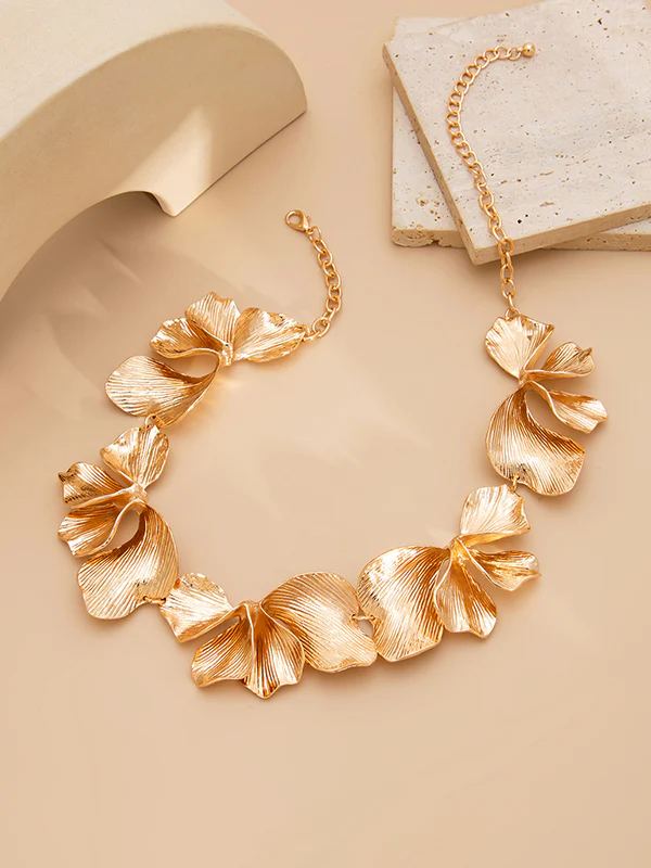 Flower Print Solid Color Necklaces Accessories - Image 6