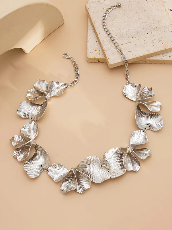 Flower Print Solid Color Necklaces Accessories - Image 8