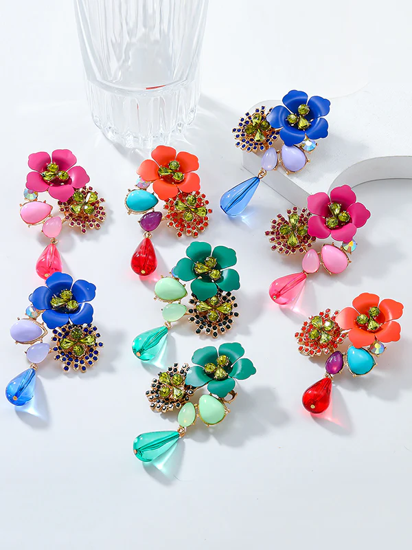 Flower Shape Drop Earrings - Image 10