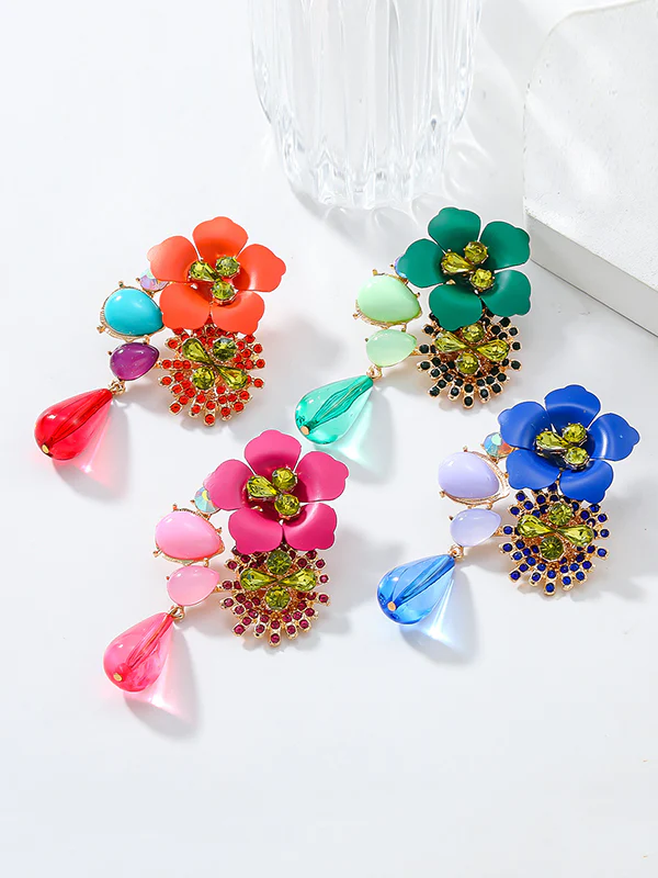 Flower Shape Drop Earrings - Image 11