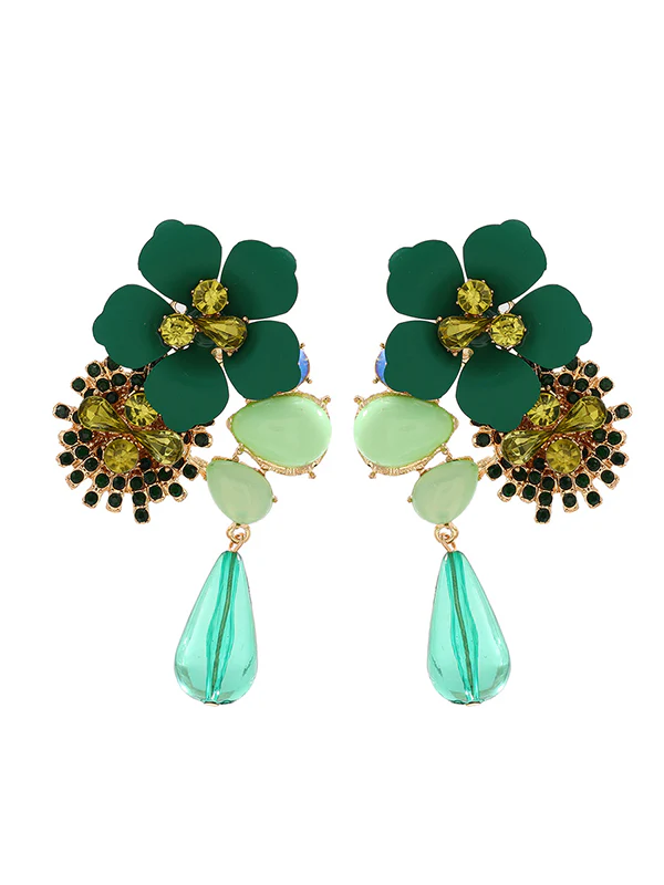 Flower Shape Drop Earrings - Image 13