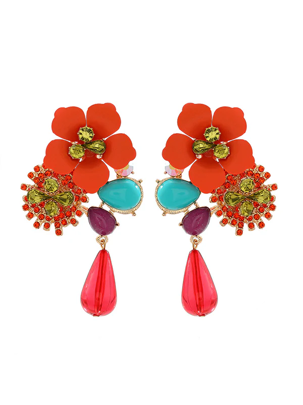 Flower Shape Drop Earrings - Image 15