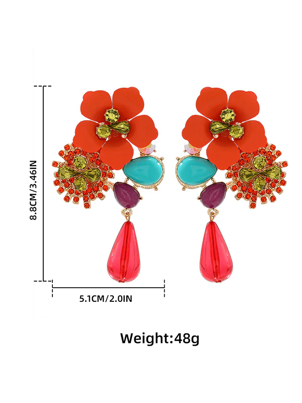 Flower Shape Drop Earrings - Image 16