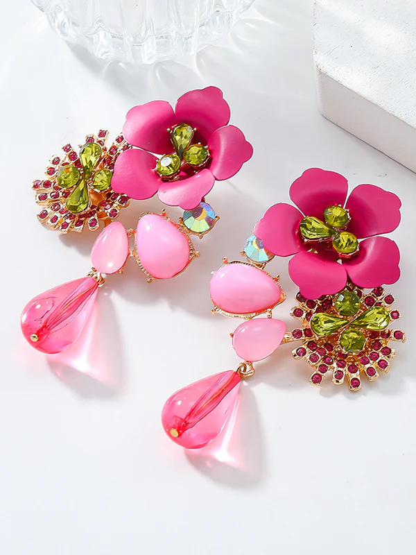 Flower Shape Drop Earrings - Image 5