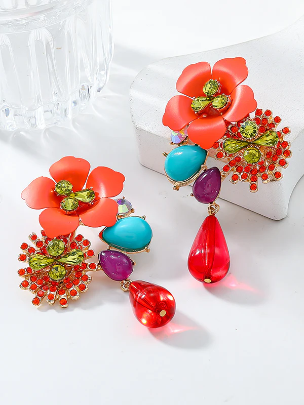 Flower Shape Drop Earrings - Image 6