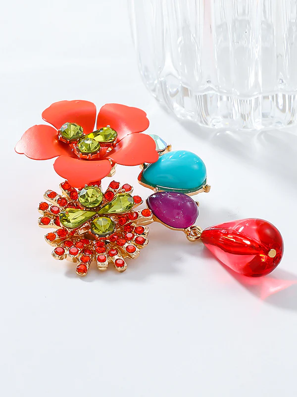Flower Shape Drop Earrings - Image 8
