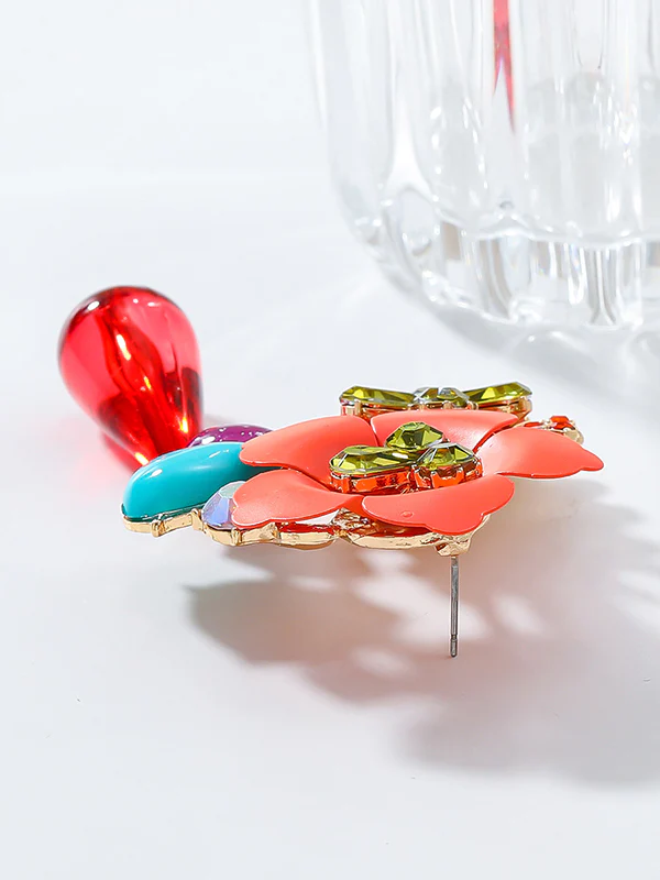 Flower Shape Drop Earrings - Image 9