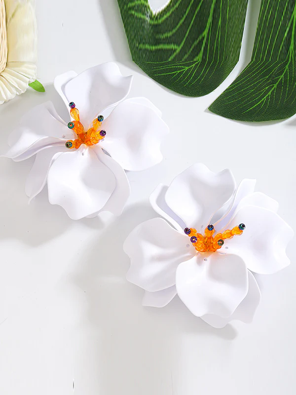 Flower Shape Drop Earrings - Image 4