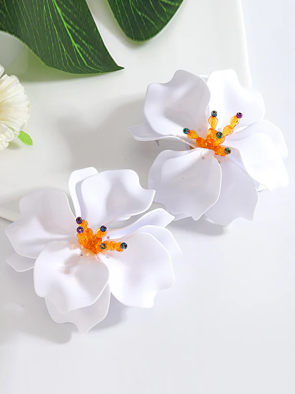 Flower Shape Drop Earrings - Image 5