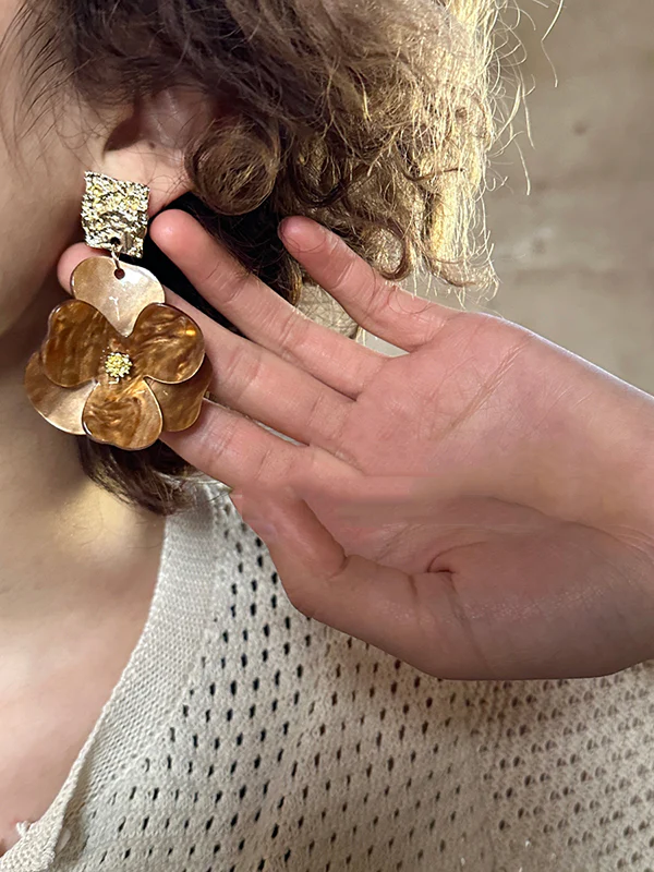 Flower Shape Drop Earrings - Image 4