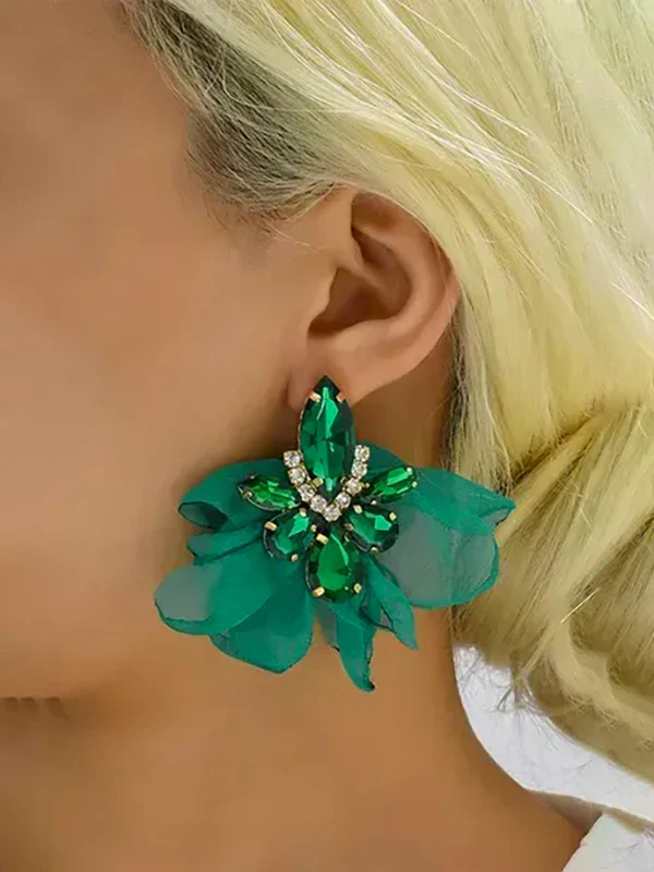 Flower Shape Drop Earrings - Image 2