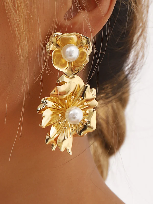 Flower Shape Drop Earrings - Image 2