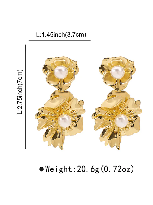 Flower Shape Drop Earrings - Image 8