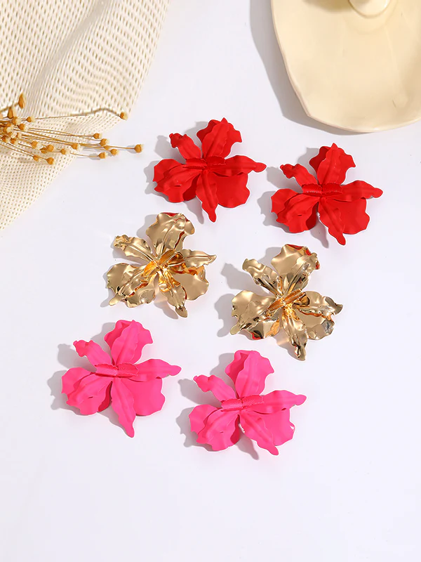 Flower Shape Drop Earrings - Image 4