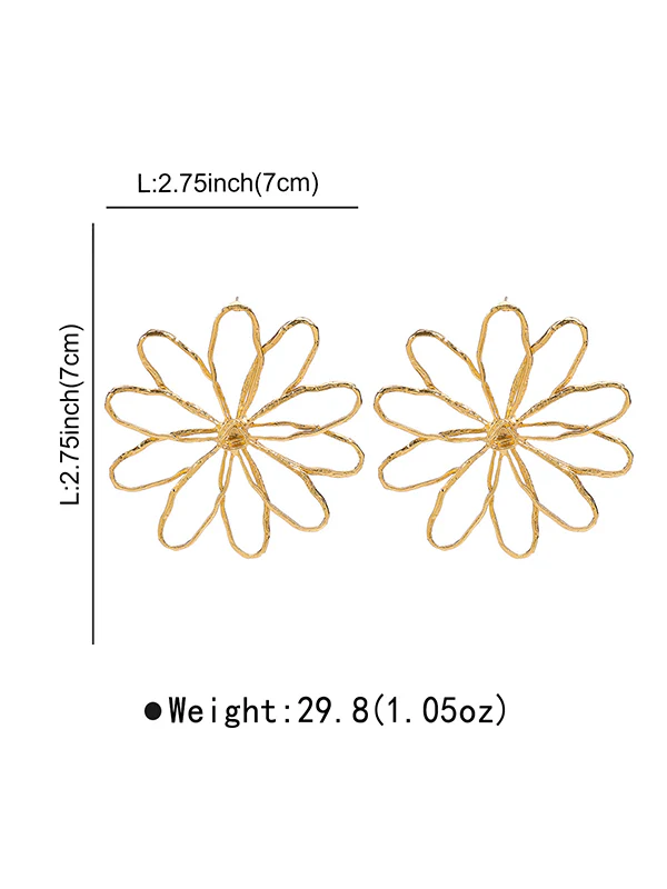 Flower Shape Drop Earrings - Image 9