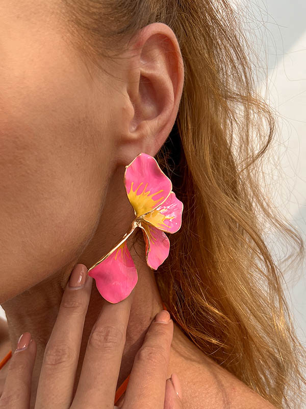 Flower Shape Drop Earrings - Image 5