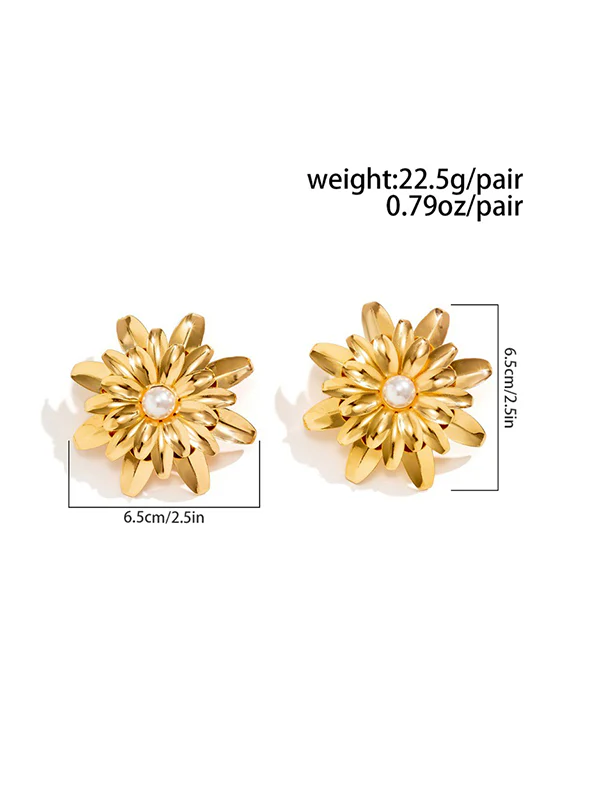 Flower Shape Drop Earrings - Image 10