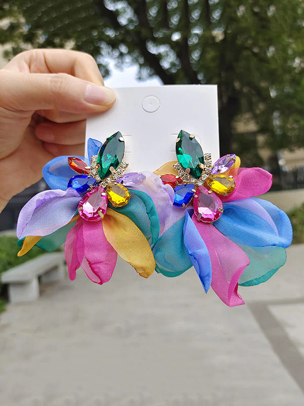 Flower Shape Drop Earrings - Image 8