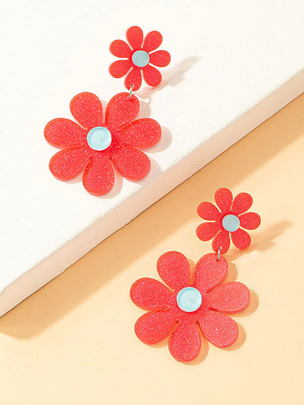 Flower Shape Drop Earrings Earrings Accessories - Image 2