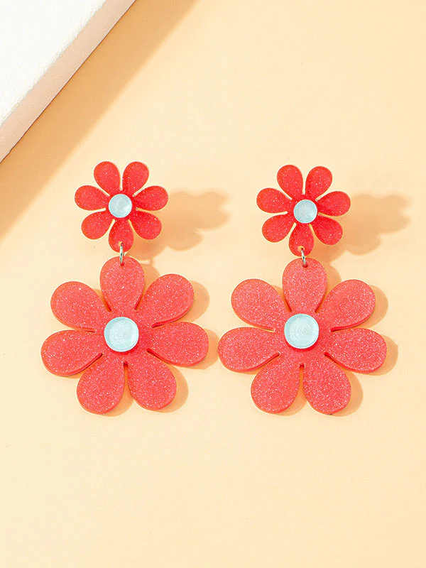 Flower Shape Drop Earrings Earrings Accessories - Image 3