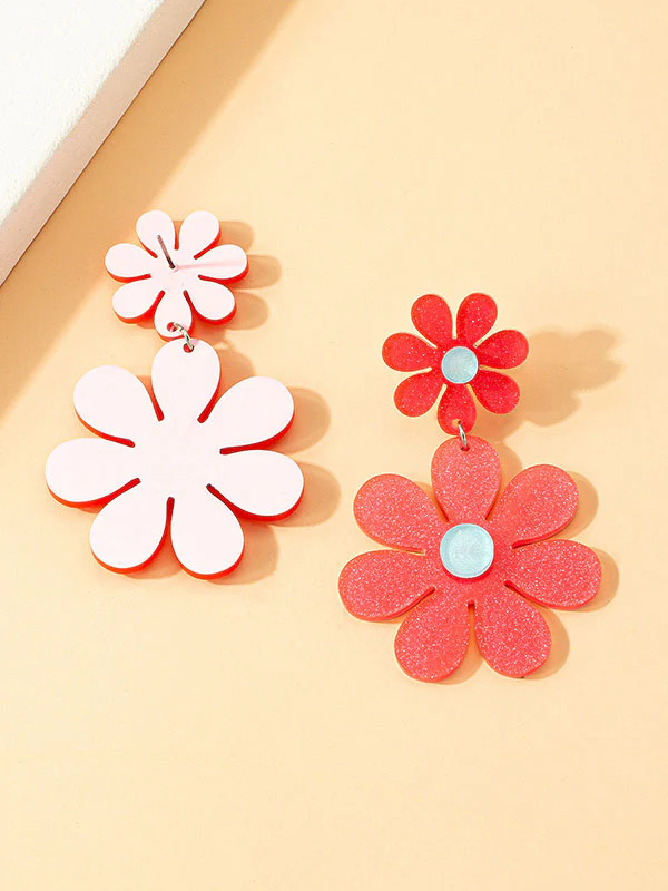 Flower Shape Drop Earrings Earrings Accessories - Image 4