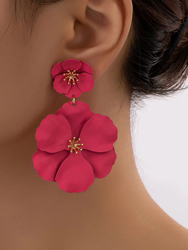 Flower Shape Drop Earrings Earrings Accessories - Image 3