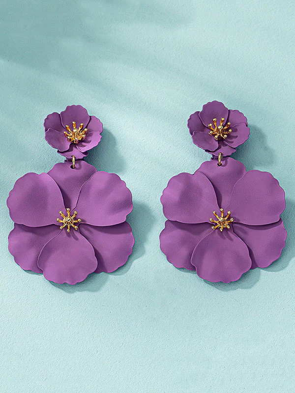 Flower Shape Drop Earrings Earrings Accessories - Image 5