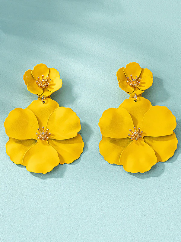 Flower Shape Drop Earrings Earrings Accessories - Image 6